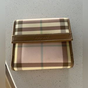 Burberry Pink/Tan Checker Wallet